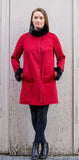 Bergen Of Norway Women's Kari Coat Red Loro Piana Cashmere Luxury Mink Coat - Bergen Of Norway