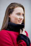 Bergen Of Norway Women's Kari Coat Red Loro Piana Cashmere Luxury Mink Coat - Bergen Of Norway