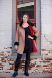 Bergen Of Norway Women's Kari Coat Red Loro Piana Cashmere Luxury Mink Coat - Bergen Of Norway