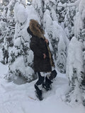 Bergen Of Norway Women's Ashley Red Finnish Raccoon Fur Winter Coat - Bergen Of Norway
